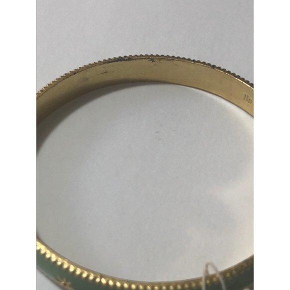 Lia Sophia Palisades Ice Capades Light Green Bangle Small Satin Matte Gold Tone - Picture 4 of 7